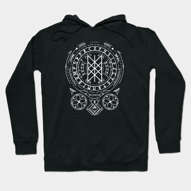 Web of Wyrd | Norse Pagan Symbol Hoodie by CelestialStudio